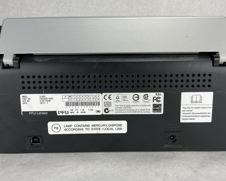 Fujitsu ScanSnap S1500 Pass-Through Scanner Parts or Repair