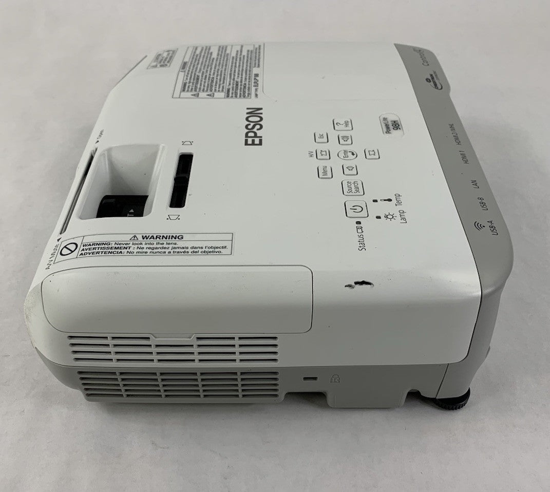 Epson PowerLite 98H H687A LCD Lamp Projector 2964 Lamp Hours - No Remote2