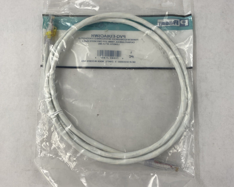 Enhanced Patch Cord CAT 6A PVQ-EU6AC5WH 5ft Cable Lot of  4