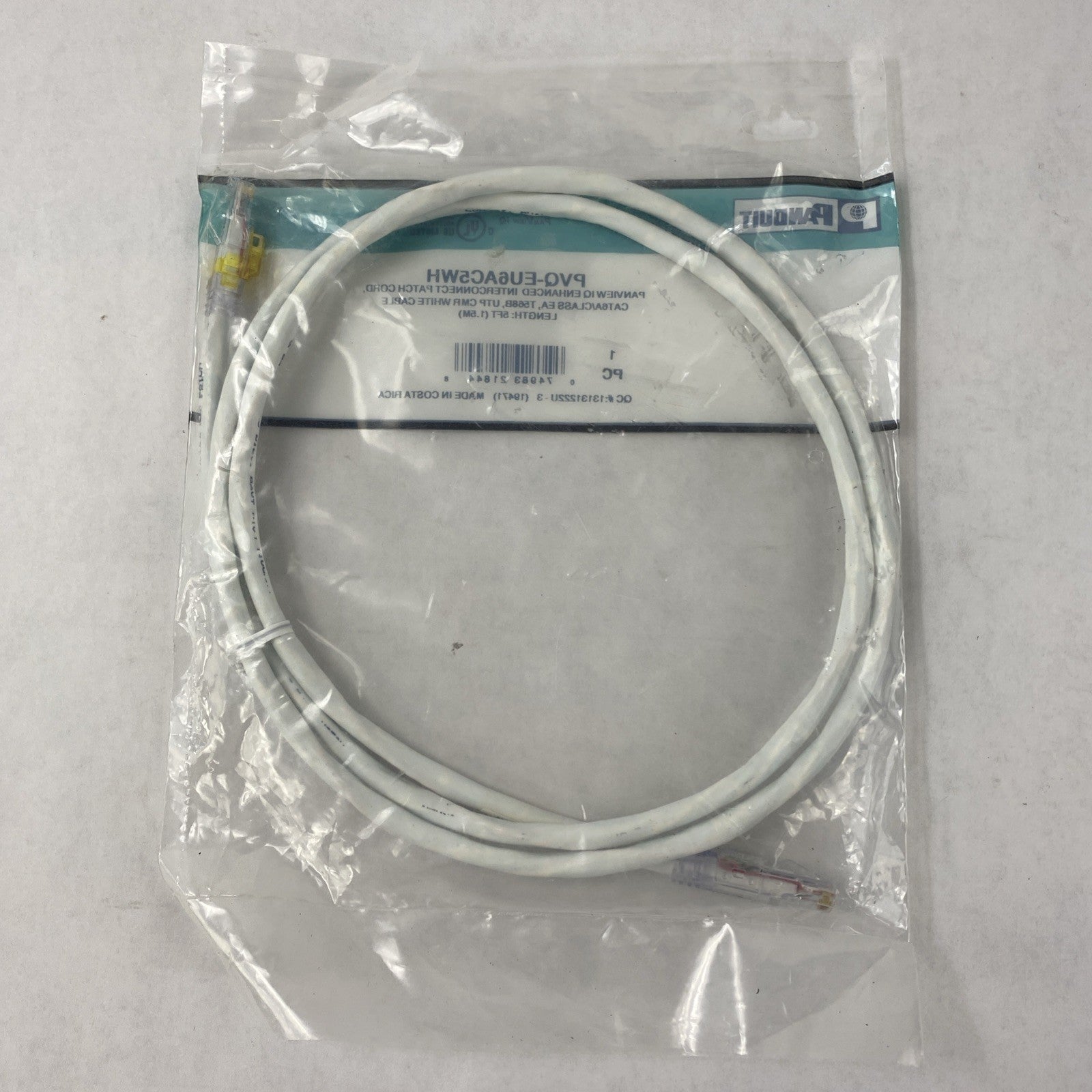 Enhanced Patch Cord CAT 6A PVQ-EU6AC5WH 5ft Cable Lot of  45