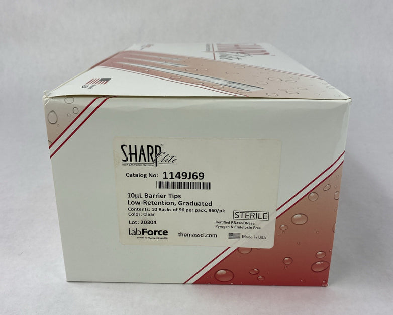 Sharp Elite 1149J69 10µl Clear Low-Retention Graduated Barrier Tips - 960 Tips