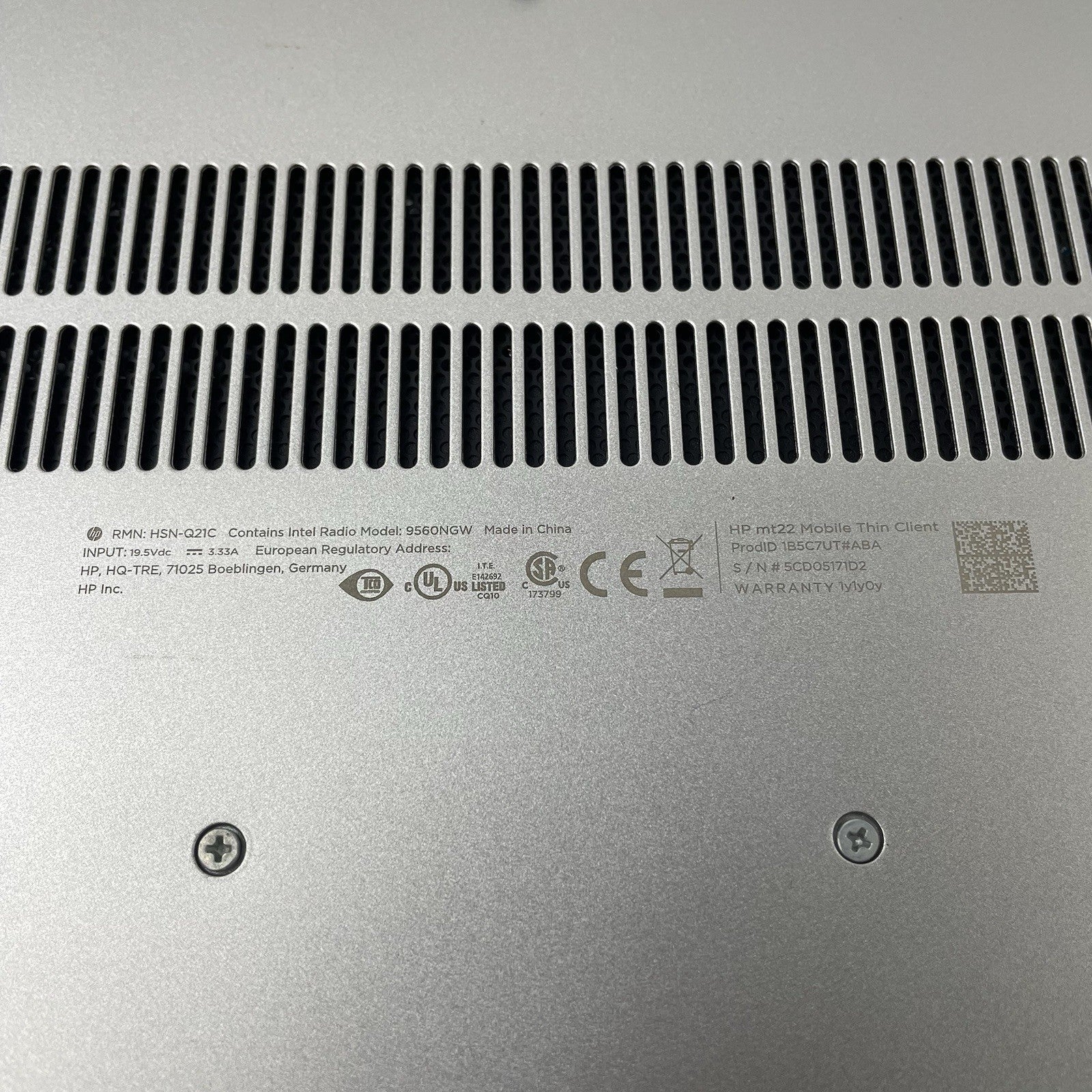 HP mt22 Thin Client 14" Celeron 5205U 1.90 GHz 8 GB RAM No SSD/OS/AC- CMOS15