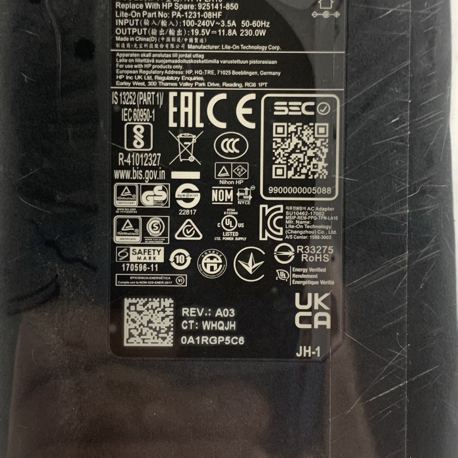 HP TPN-LA10 230W AC Adapter 19.5V 11.8A Big Barrel AC Adapter Genuine No Cord6