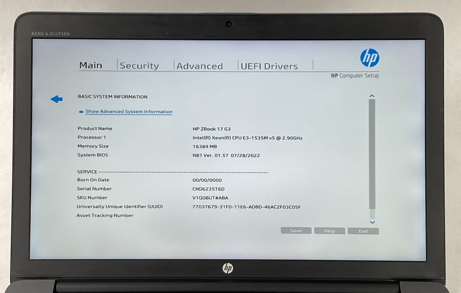 HP ZBook 17 G3 17.3" Xeon E3 1535M v5 2.90 GHz 16 GB RAM No SSD/OS/AC/Batt- READ3