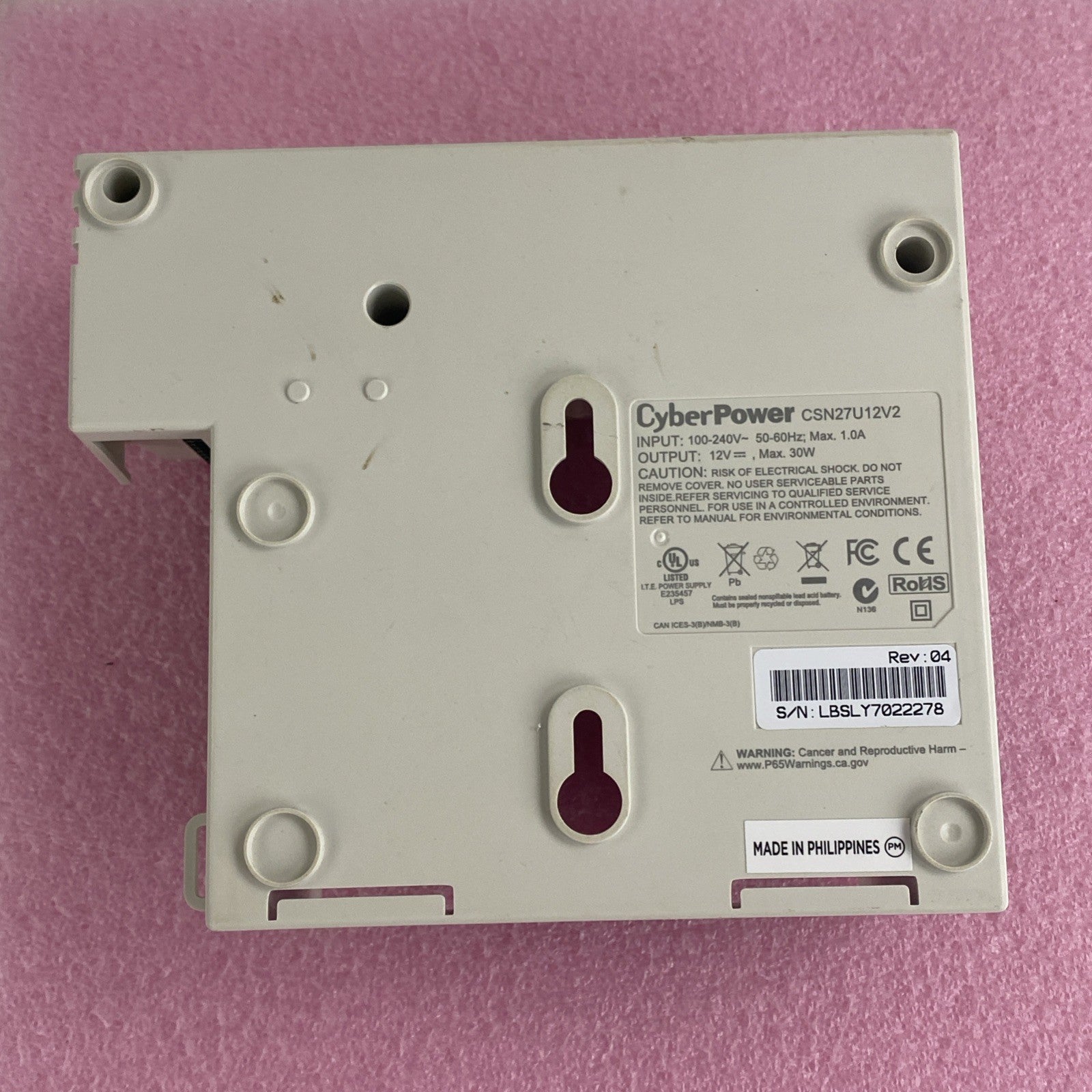 CyberPower CSN27U12V-NA2 Power Supply Power Tested No Battery No Power Cord5