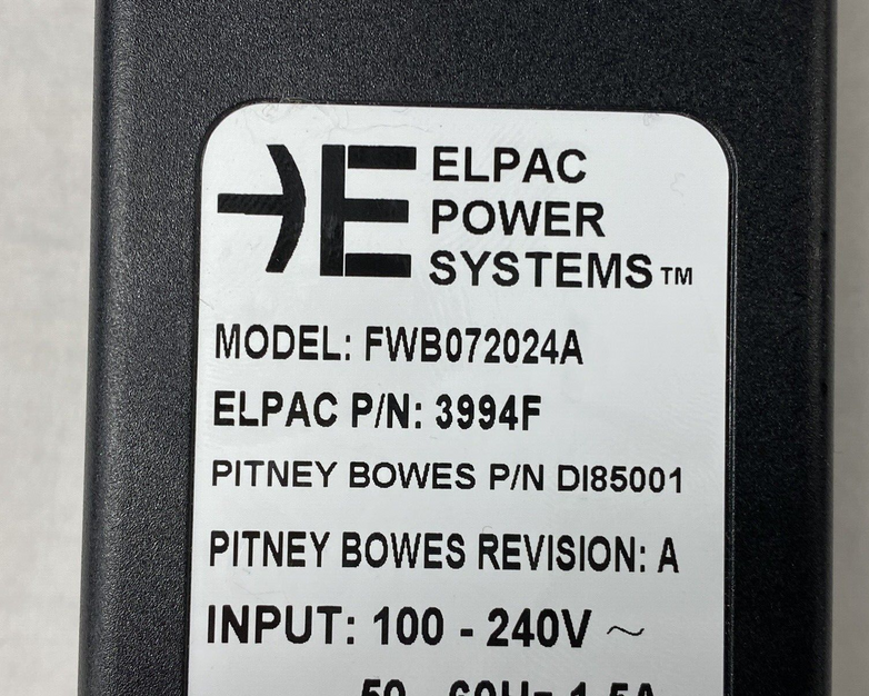 Elpac Power Systems FWB072024A AC Adapter Input 100-240v Output 24V 72W