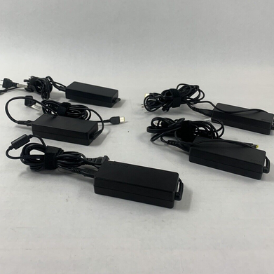 Mixed Lot of 5 Lenovo 20V 4.5A 90W AC Power Adapter