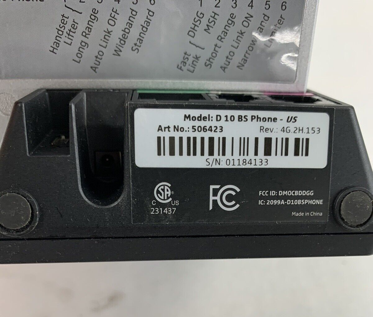 Sennheiser Model D 10 BS Phone-US 506423
