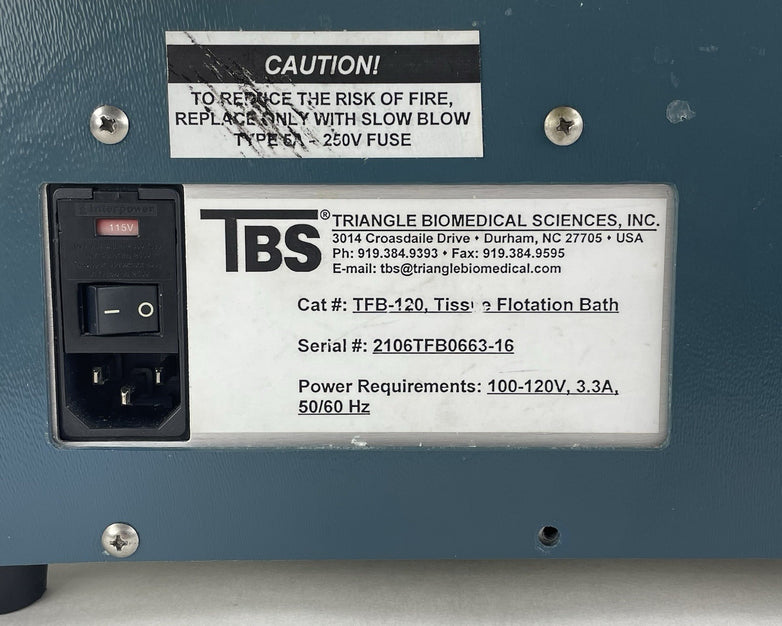 TBS TFB-120 Tissue Floatation Bath For Parts