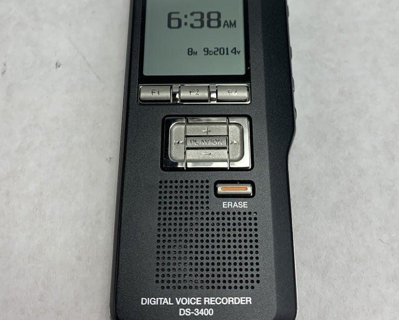 Olympus DS-3400 Digital Voice Recorder w/ Sleeve - Tested