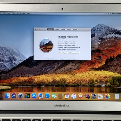 Apple A1369 MacBook Air 2011 13" 1.8Ghz i7 4GB RAM 250GB SSD os10.13.6 969Cycles