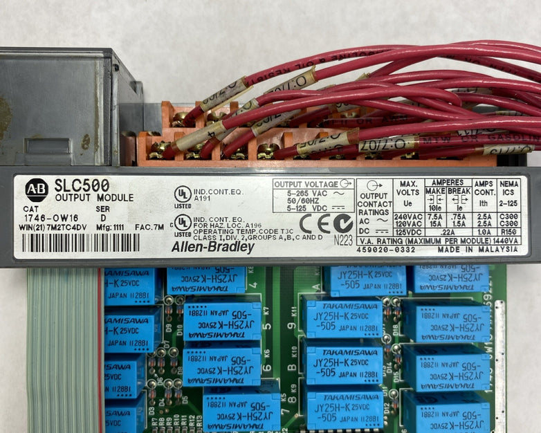Allen-Bradley SLC500 Output Module 1746-OW16 Ser. D - Missing Cover And Untested