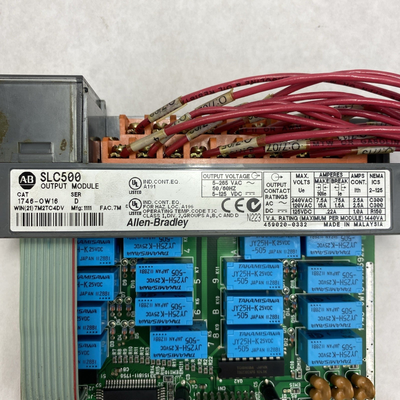 Allen-Bradley SLC500 Output Module 1746-OW16 Ser. D - Missing Cover And Untested3