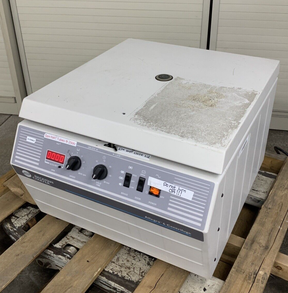 Beckman Allegra 6 Bench Top Centrifuge Tested Bad Timer For Parts and Repair