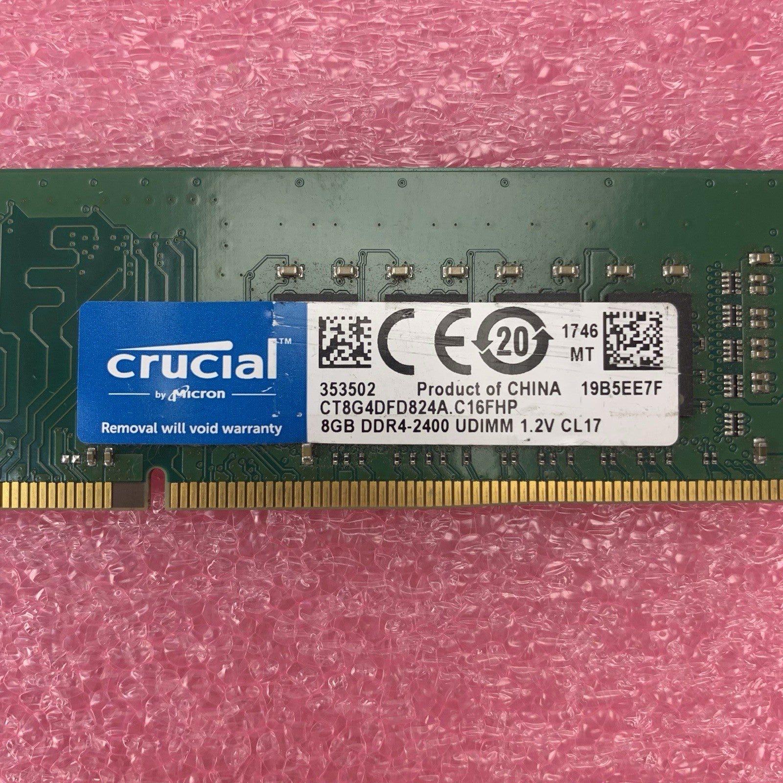 Micron Crucial CT8G4DFD824A.C16FHP DDR4-2400 8GB 1Rx8 Desktop Memory RAM6