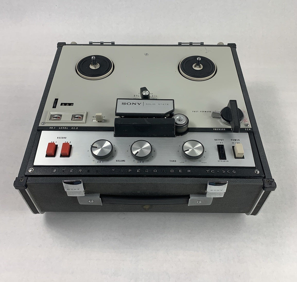 Sony TC-200 Stereo Tapecorder w/ Detachable Speakers - Parts or Repair