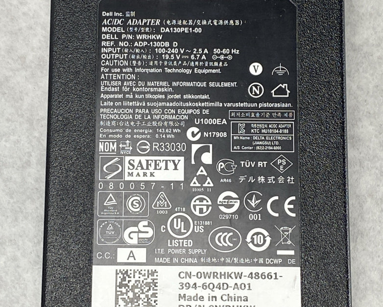 Dell DA130PE1-00 7.4mm Barrel 130W 19.5V 6.7A Charger AC Adapter (Lot of 2)