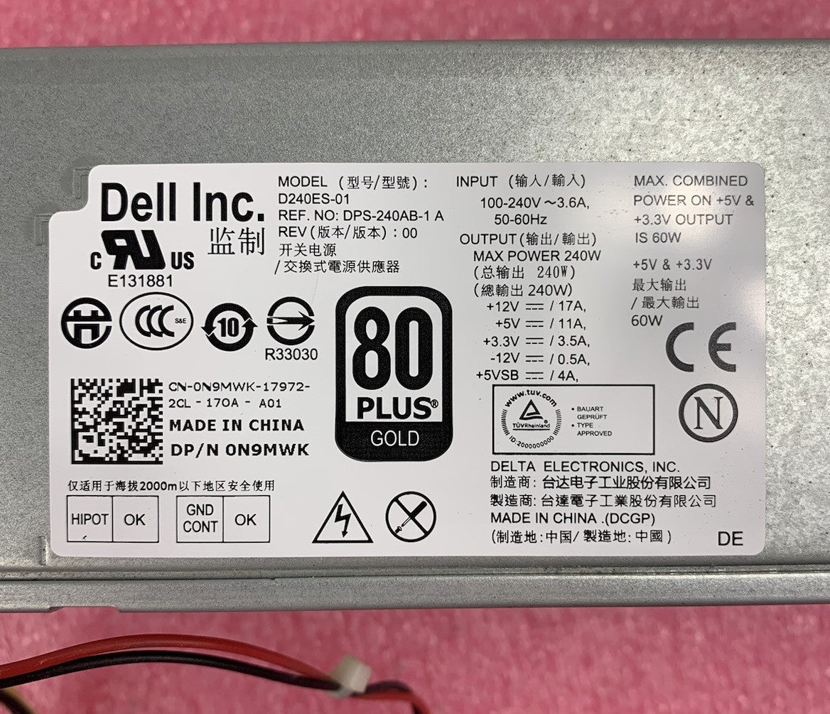 Dell OptiPlex Delta Electronics D240ES-01 240W Power Supply