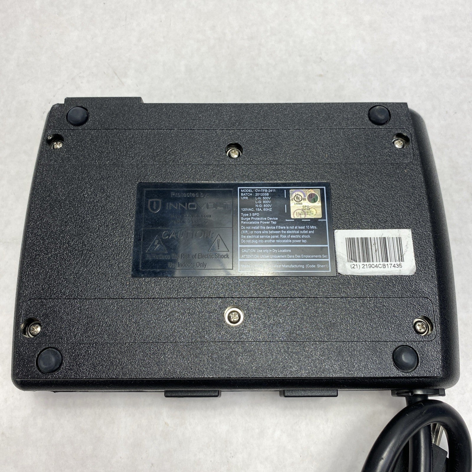 Innovolt CV-TFB-2411 Type 3 Surge Protective Device 120V 15A9