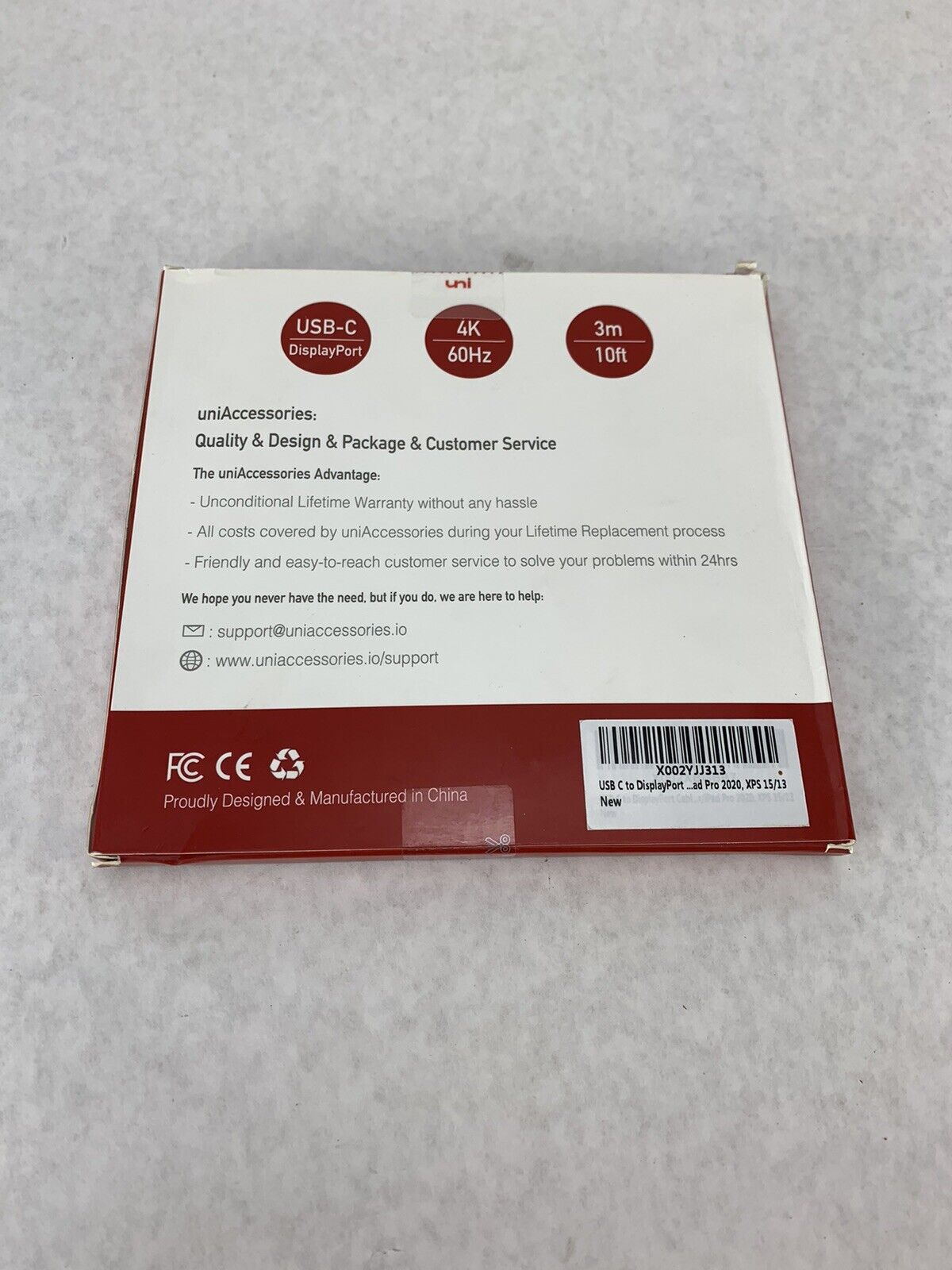 DisplayPort Cable Uni Brand USB-C to DisplayPort Cable 10 ft. New