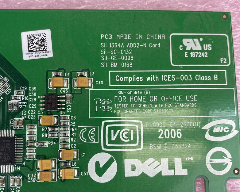Dell 0FH86 KH276 0KH276 Sil 1364A ADD2-N PCIe DVI-D Full Height GPU