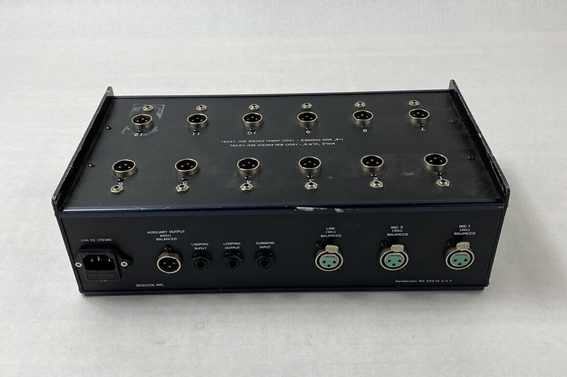 For Parts or Repair Sescom MB-2 Field Newsbridge Microphone Level Balancer