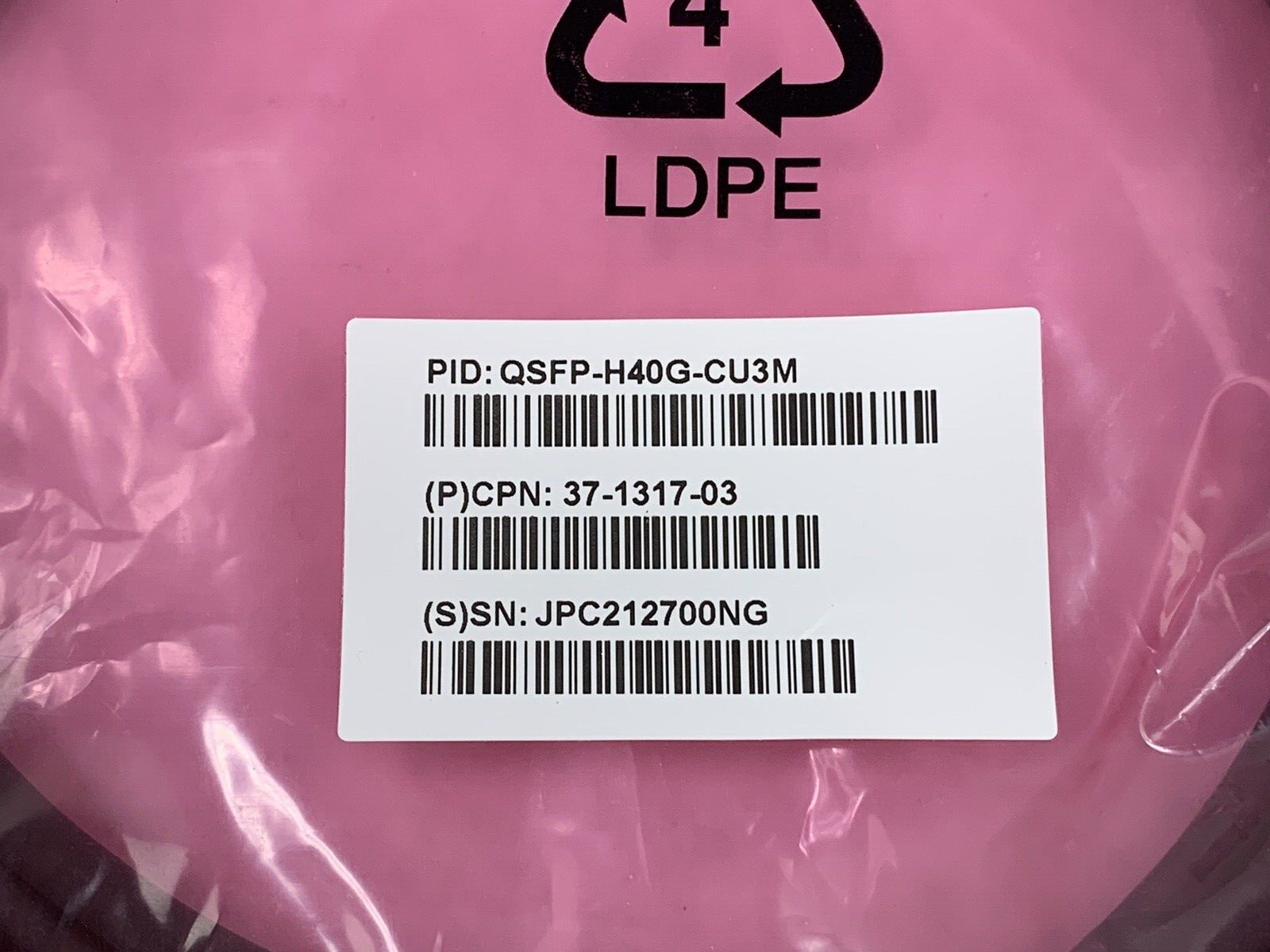Cisco QSFP-H40G-CU3M 40GB QSFP Direct Attach Copper Cable 37-1317-03