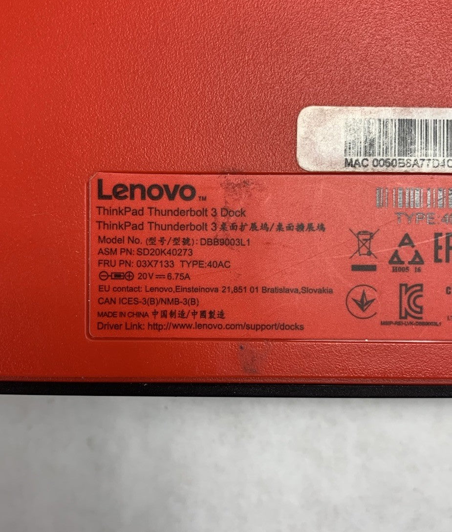 Lenovo ThinkPad DBB9003L1 Thunderbolt 3 Workstation Dock10