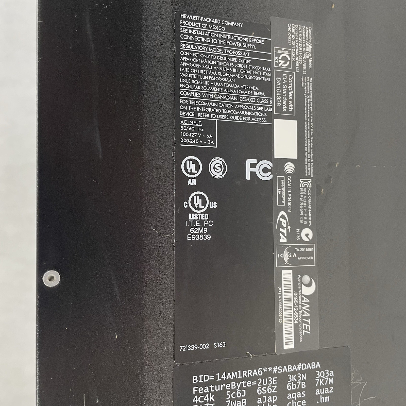 HP Pavilion 500-223 MT Intel Core i3-4130 3.4 GHz 8 GB RAM No HDD No OS