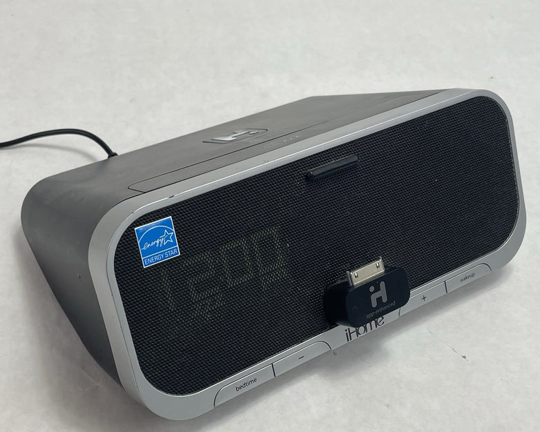 iHome iA5 AM/FM Alarm Clock Radio Speaker Dock Adapter Tested No Power Cord