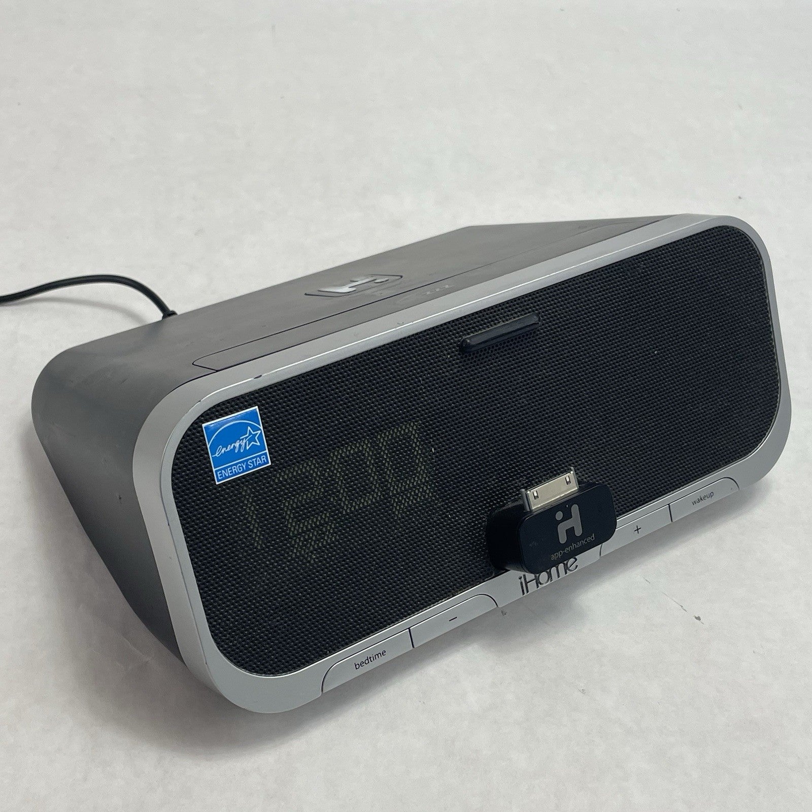 iHome iA5 AM/FM Alarm Clock Radio Speaker Dock Adapter Tested No Power Cord0