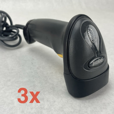 Symbol Cyclone Barcode Scanner LS2208-SR20001R-UR 5V 0.2A Lot of 3
