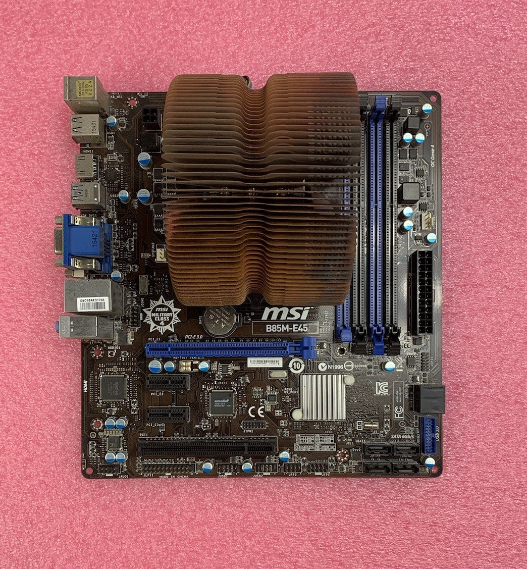 MSI B85M-E45 MS-7818 Motherboard Intel Core i5-4570s 2.9GHz No RAM w/ Shield