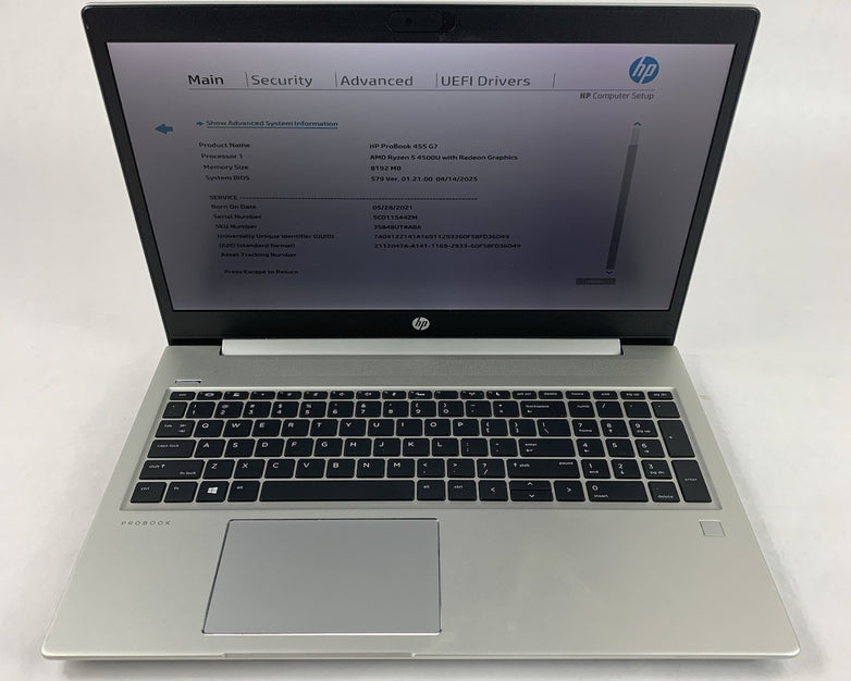 HP ProBook 455 G7 15.6" Ryzen 5 4500U 2.375 GHz 8GB RAM No SSD/OS/AC Dinged Edge