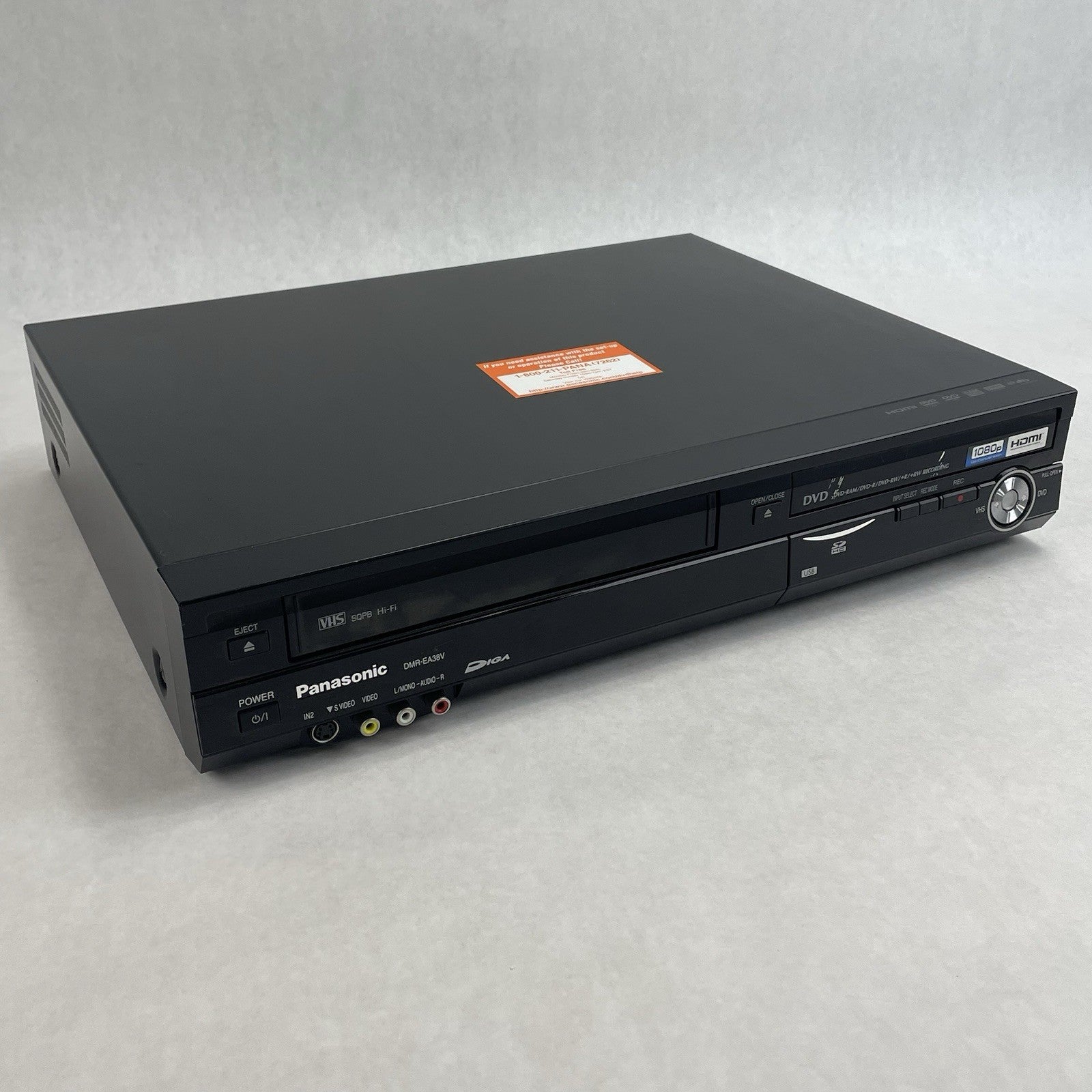 Panasonic DMR-EA38V DVD Recorder VCR Combo HDMI 1080p Tested No Power Cord