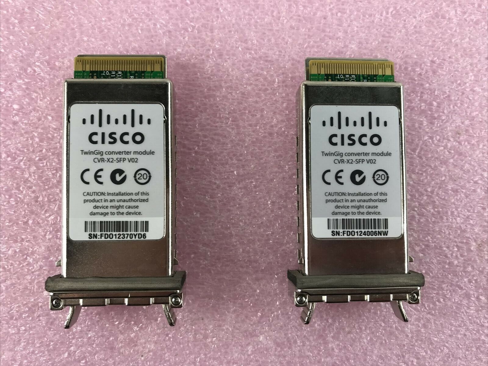 Cisco TwinGig Converter Module CVR-X2-SFP V02 (Lot of 2)
