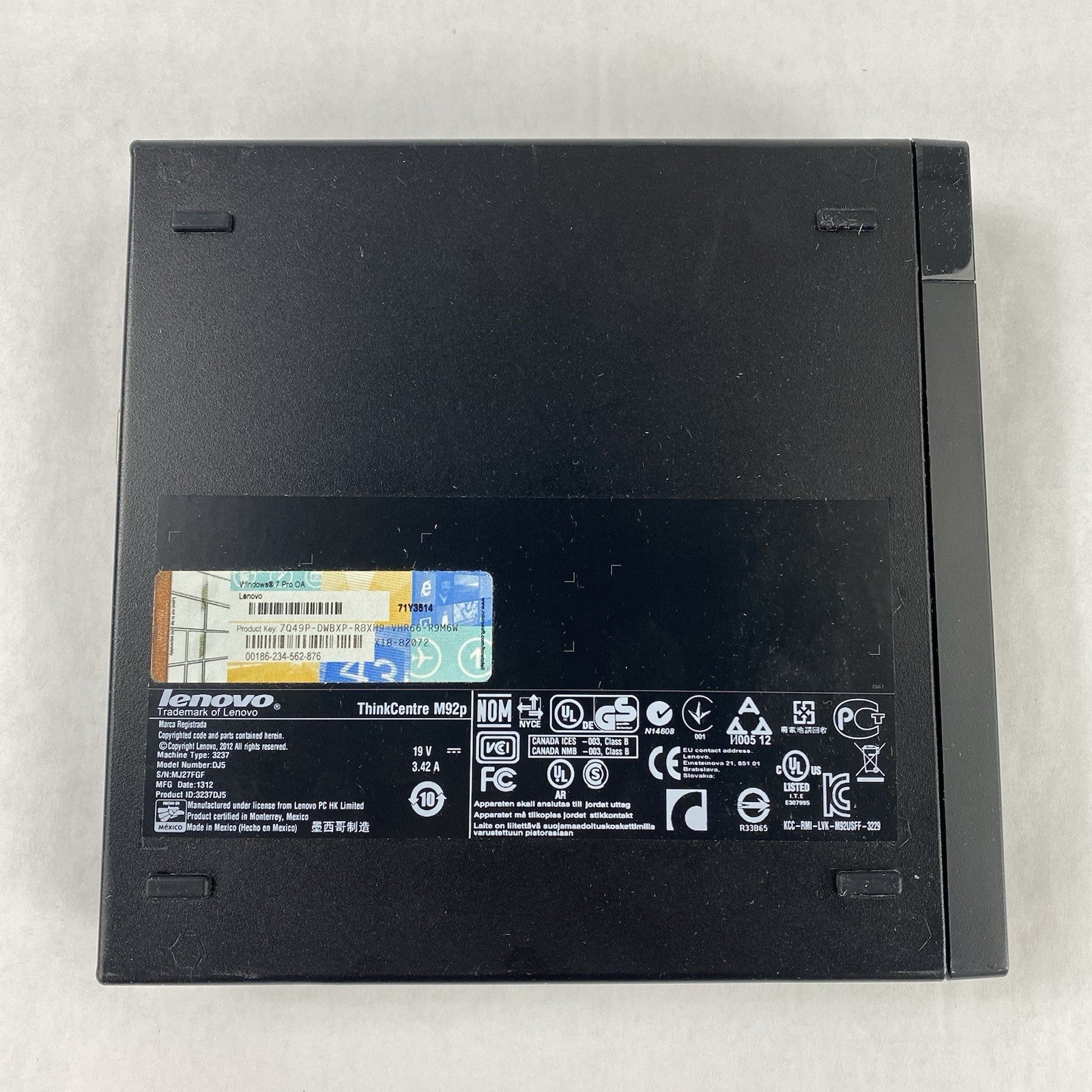 Lenovo ThinkCentre M92P Micro Intel Core i5-3470T 2.9GHz 2x2GB RAM No HDD/OS/AC8