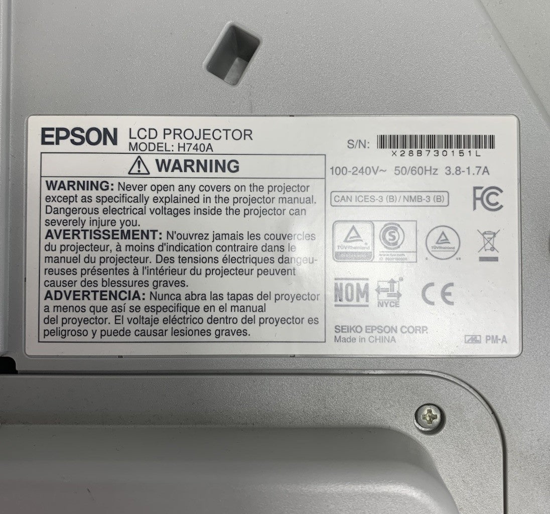 Epson PowerLite 695Wi H740A LCD Lamp Projector 2757 Lamp Hours - No Remote7