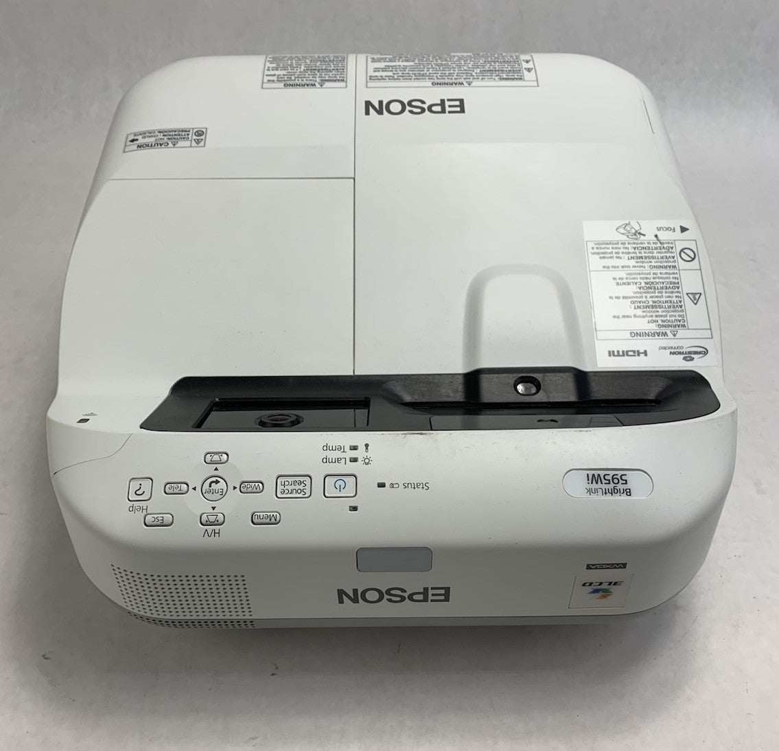 Epson BrightLink 595Wi H599A LCD Lamp Projector 2326 Lamp Hours - No Remote3