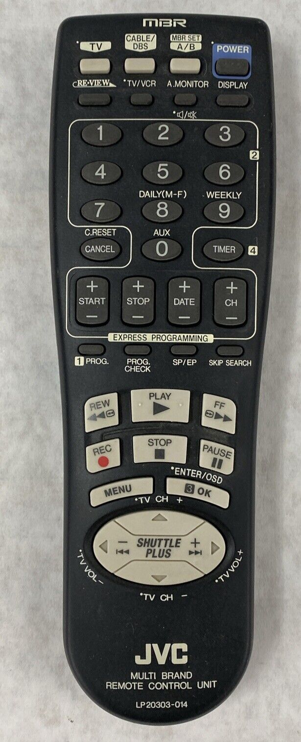 JVC LP20303-014 Multi Brand TV Television Remote Control Unit Tested