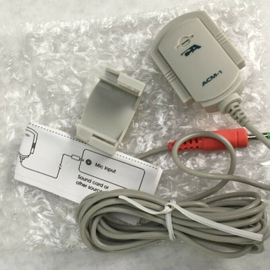 Cyber Acoustics ACM-1B OEM 8ft Wired Clip-on Microphone Lapel Monitor Gray
