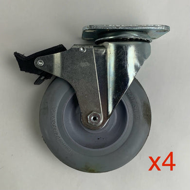 Colson 5" Rubber Performa Swivel Locking Casters Lot of 4x