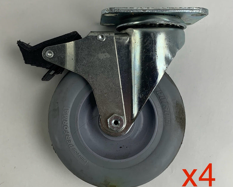 Colson 5" Rubber Performa Swivel Locking Casters Lot of 4x