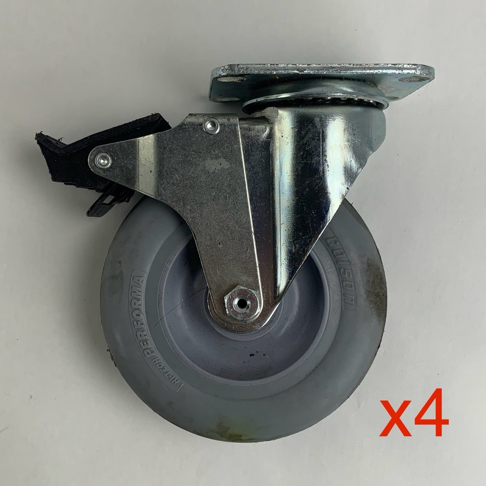 Colson 5" Rubber Performa Swivel Locking Casters Lot of 4x0