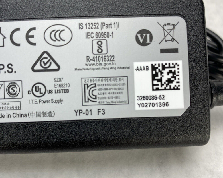 NEW GENUINE APD DA-36A12 AC ADAPTER LACIE HP 12V 3A 36W Tip 5.5 x 2.1mm