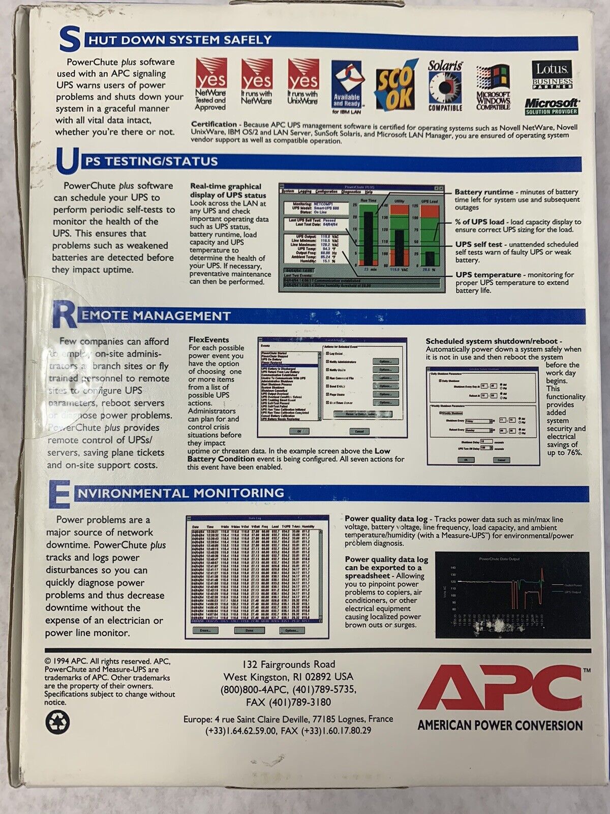 APC PowerChute Plus Windows NT Version P/N: AP9009 New V4.2.3