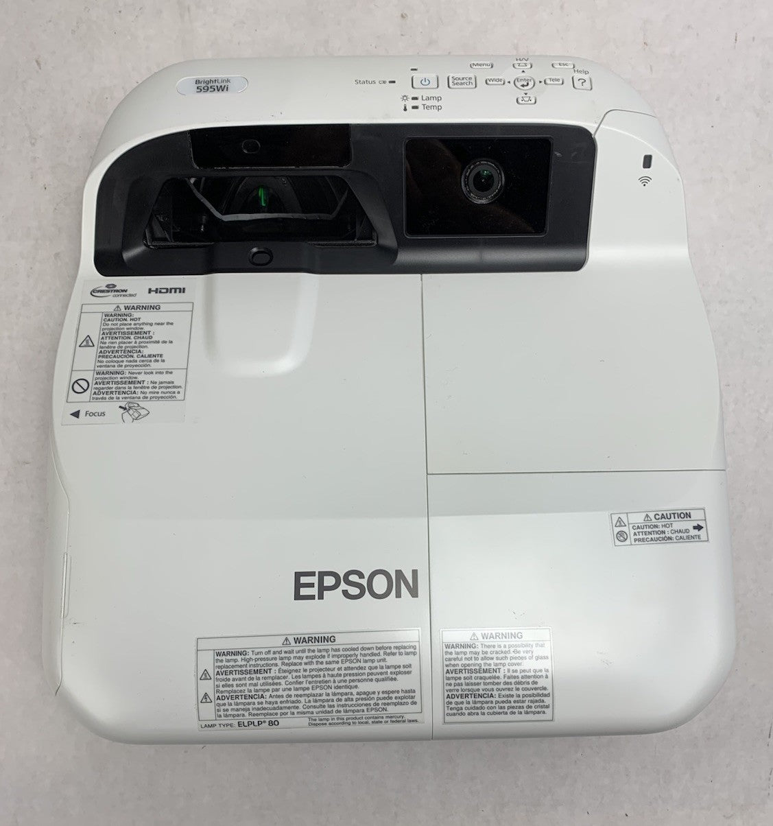 Epson BrightLink 595Wi H599A LCD Lamp Projector 878 Lamp Hours - No Remote5