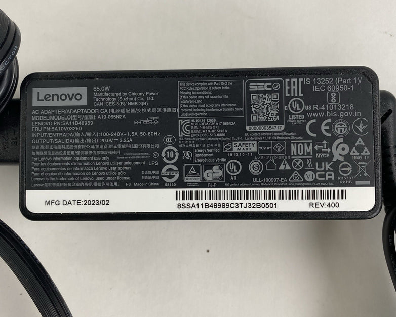Lenovo A19-065N2A 65W AC Adapter Yellow Square Tip Lot of 5
