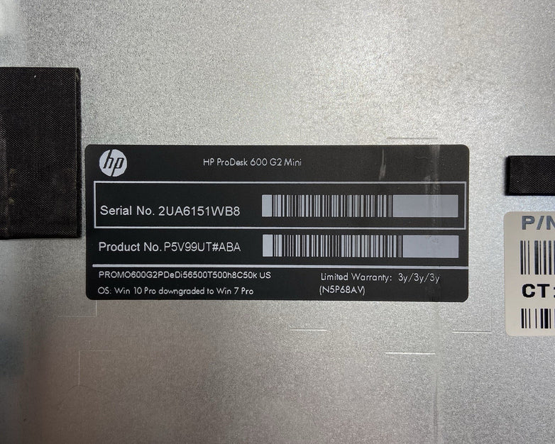 HP ProDesk 600 G2 MFF Intel Core i5-6500T 2.5GHz 0GB RAM No AC/HDD/OS