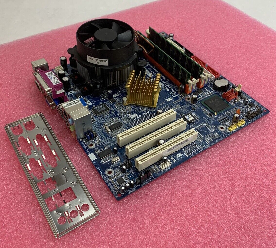 Gigabyte 81865GVMK-775 Motherboard Intel Pentium 4 3GHz 1GB RAM w/Shield